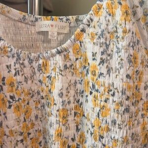 White and yellow floral plus size dress